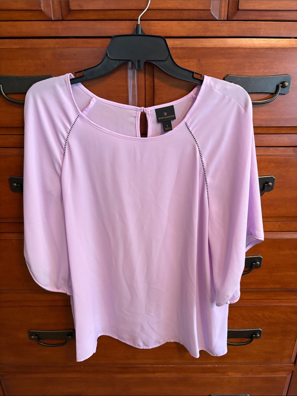 Worthington Light Lavender Scoop Neck Blouse